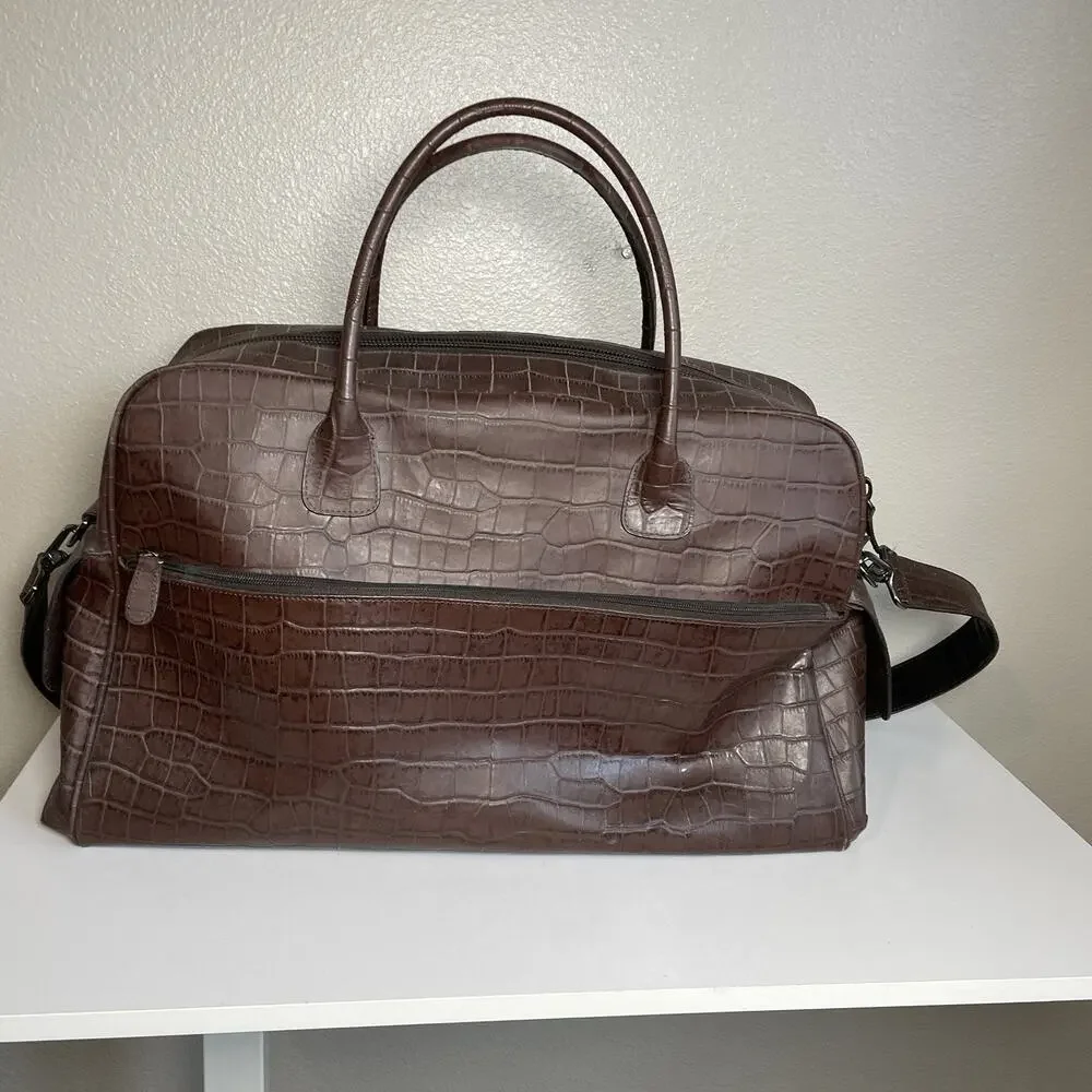Preston & York Leather Bag Travel Duffle Gym Luggage Overnight Weekend 19”x10